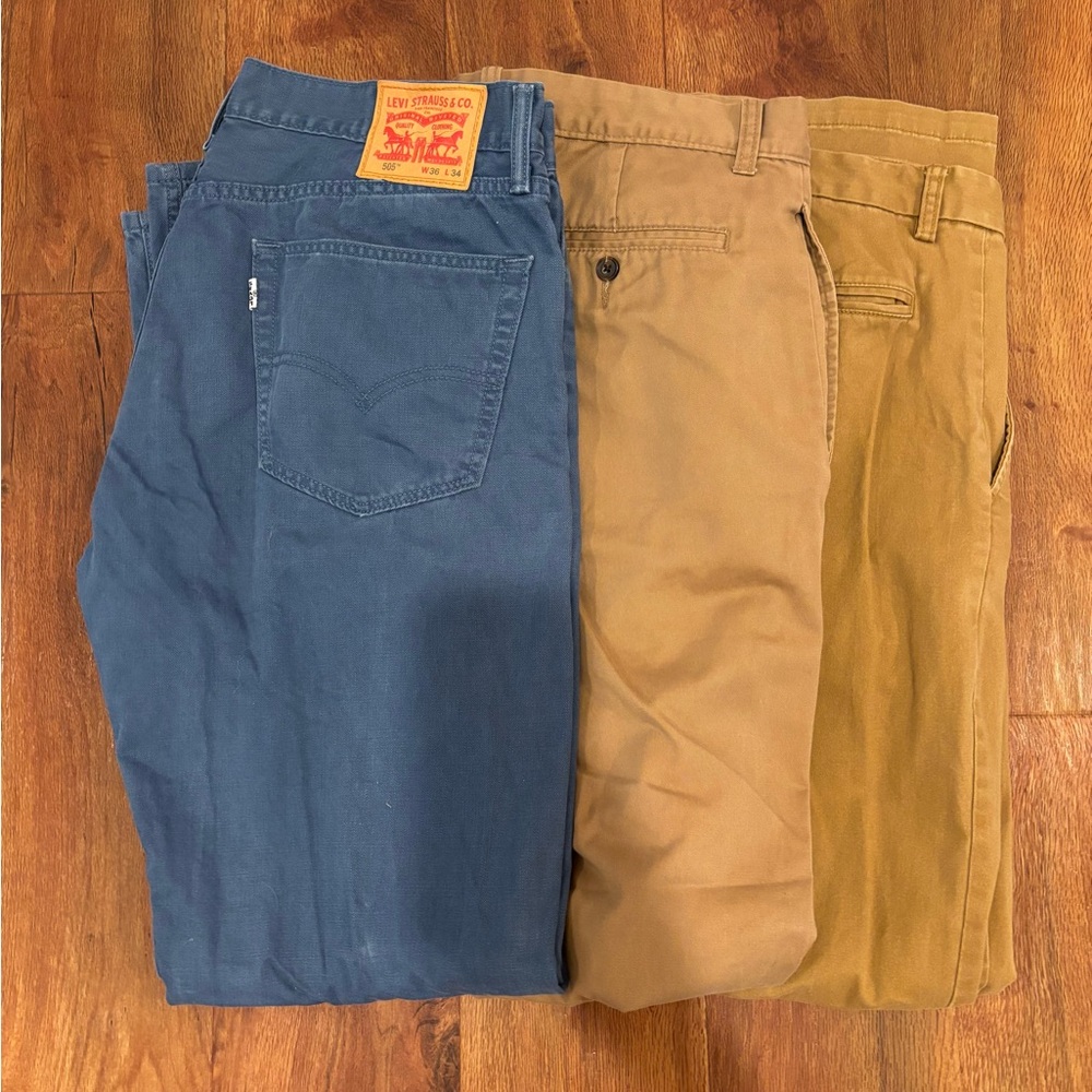 Levi's Men's Blue and Brown Chinos